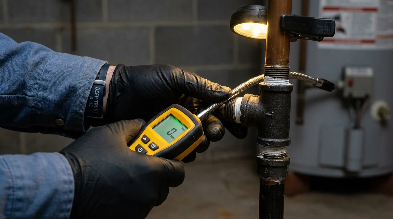 Gas leak detection with electronic sniffer by Johns Plumbing LLC in Conyngham
